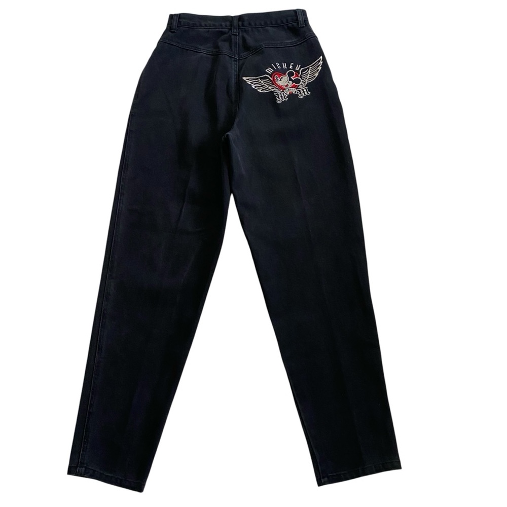Disney Black High Rise Women Jeans with Mickey Mouse Design - Picture 4 of 16